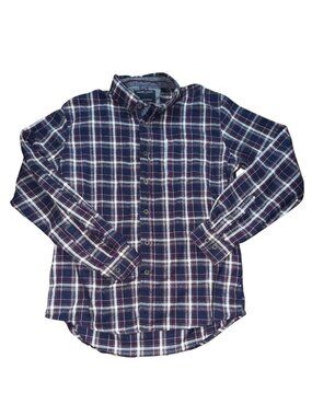 Nickel & iron Mens Plaid Flannel Shirt-Blue/Purple/White-M-GUC